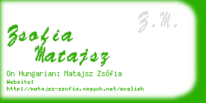 zsofia matajsz business card