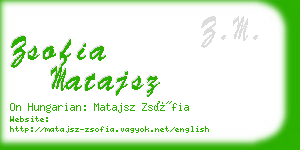 zsofia matajsz business card